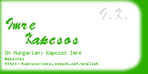 imre kapcsos business card